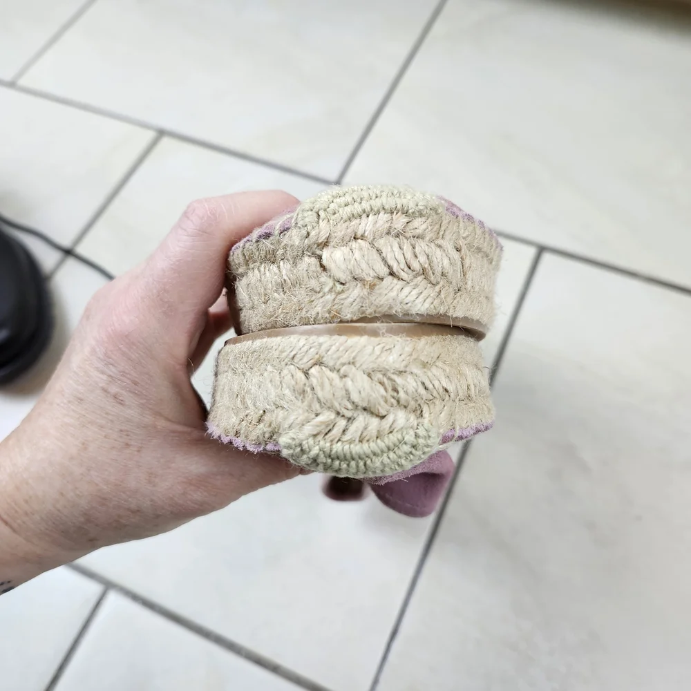 Jack Rogers women's Riley Suede Espadrille slip-on Flat shoes In Mauve 8.5 M - Picture 7 of 15